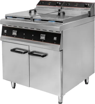 Zdjęcie produktu dla Frytownica frytkownica gastronomiczna elektryczna Mega-M UC dwukomorowa z szafką 2x26l 400V