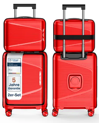Produktbild von 4FLY Hartschalen Handgepäck Set 2-teilig – Kabinenkoffer (54x36x19cm) 30L und Kosmetikkoffer 18L mit TSA-Schloss, USB-C, Doppelrollen