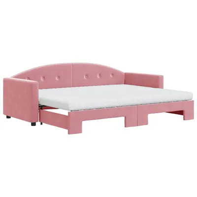 Immagine prodotto di vidaXL Divano letto estraibile con materasso Rosa 80x200 cm Velluto