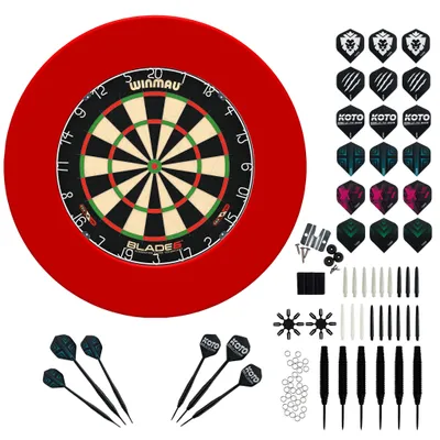 Produktbild von Winmau Blade 6 + Surround + KOTO Zubehör Kit Steeltip Black 90 Pieces