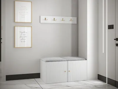 Image de Meuble d'entrée LURDES 3 - blanc / gris