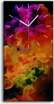 Produktbild von Wandbild Leinwand Bilder mit Uhr Geräuschlos 30x60 Malerei Abstrakte Kunst - weiße Hände