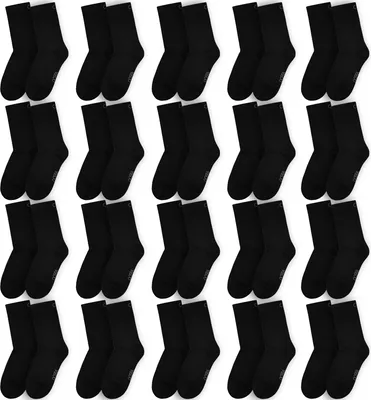 Produktbild von OCERA 10 Paar Socken für Kinder (uni) in verschiedenen bunten Farben - 20 Paar Schwarz, 27-30