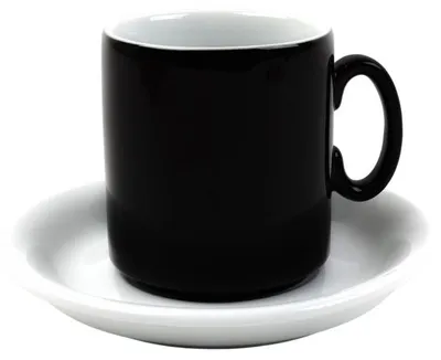 Produktbild von 2 Stück 2-tlg. Porzellan Becher-Set "Black & White" Holst Porzellan/Germany