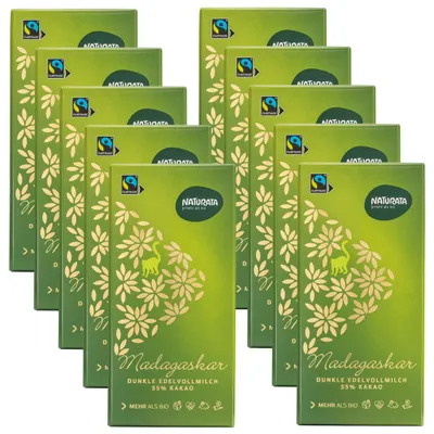 Produktbild von Madagaskar dunkle Edelvollmilch 55%, 10 x 100 g