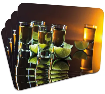 Produktbild von MG Design Set aus 4 Kork-Platzsets - Drink 2 - 30 x 40 cm - hitzebeständig & abwischbar, mit Korkrückseite