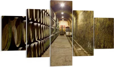 Produktbild von Bild auf Leinwand - Leinwandbild - Architektur Fässer Traube - 125x70cm - Wand Bild - Wanddeko - Leinwanddruck - Bilder - Kunstdruck - Wanddekoration - Leinwand bilder - Wandkunst - EA125x70-2115