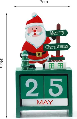 Produktbild von Weihnachts-Countdown-Blöcke, 99 Tage bis Weihnachten, Adventskalender, Holz, Weihnachtsmann, Rentier, Schneemann, Tischfigur, Urlaubsdekoration