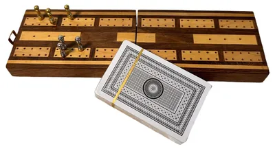 Produktbild von Faltbares Holz Cribbage Brett Spielset mit Punkte-Pins