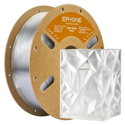 Obrázok produktu pre Filament pre 3D tlač, materiál PETG, vysoká rýchlosť tlače, priehľadný, 3 kg