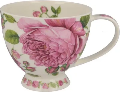 Produktbild von Dunoon Becher, Tasse Skye auf Fuß Rosabunda Rosen für 450ml weiß bunt Formano