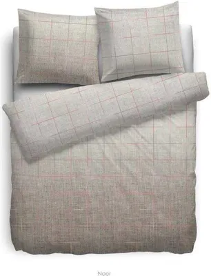 Produktbild von Heckett & Lane Flanell Bettwäsche Noor HnL Kariert Taupe 100% Baumwolle Reißverschluss Bettbezug Kissenbezug Bettgarnitur Bettzeug 135x200 cm