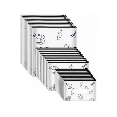 Produktbild von Wiederverwendbare Gefrierbeutel 30 Stück aus Aluminiumfolie mit Zipverschluss 3 Größen