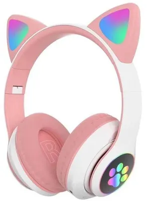 Produktbild von Kinderschutzkoptelefon - draadlose over-ear Koptelefon - Bluetooth-Mikrofon - in-ear - mit Licht - rosa