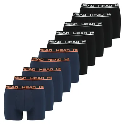 Produktbild von HEAD Herren Boxershorts, 10er Pack - Basic Boxer Trunks ECOM, Stretch Baumwolle Schwarz/Dunkelblau M