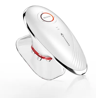 Imagen del producto de MYCARBON, dispositivo de masaje con ventosas 3 en 1: masaje con ventosas, terapia de luz roja y estimulación eléctrica muscular (EMS), 3 niveles de intensidad. Color: blanco