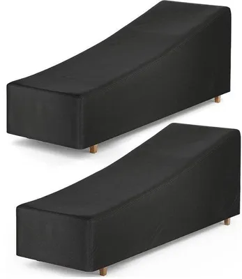 Zdjęcie produktu dla Zestaw 2 pokrowców z tkaniny Oxford 210D na meble ogrodowe, odporne na warunki atmosferyczne, 200 × 70 × 40/75 cm