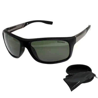 Produktbild von Sport Sonnenbrille Schwarz Anglerbrille Polarisiert Grün Getönt 31gr. Angelbrille Radbrille schnelle Brille Brillenbox