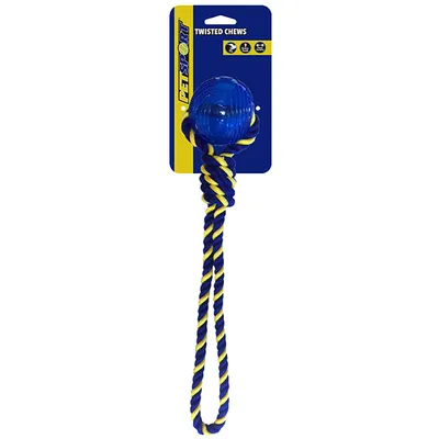 Image de PETSPORT Corde en coton avec balle TPR