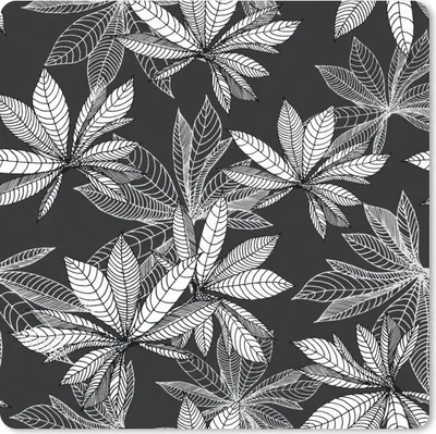 Produktbild von MuchoWow® Mauspad Mousepad Schwarz - Weiß - Muster - Natur 20x20 cm - Mousepads - Maus Mat - Pad - Mausunterlage - Desk Mat - Bureauartikeln