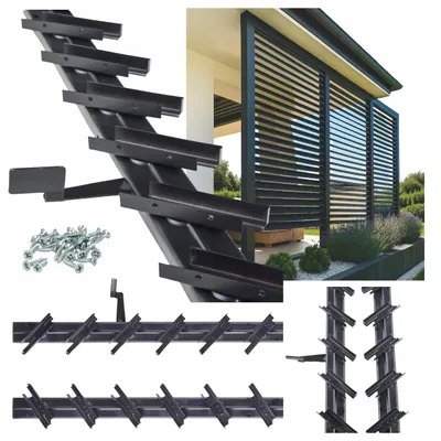 Zdjęcie produktu dla Ruchome Deseczki System Tarasowy Mechanizm Stalowy Shutters Czarny 54 Cm