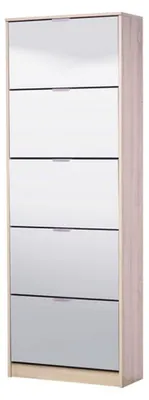 Produktbild von Dmora Schuhschrank 67x28x192h cm Eichebraun, 10 Regalböden, 10 Fächer