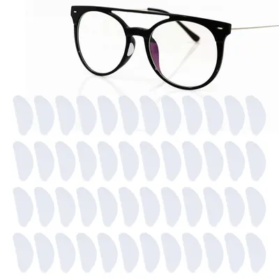 Imagen del producto de Almohadillas de silicona para gafas, 24 pares, 1,9 cm, transparentes, antideslizantes para gafas
