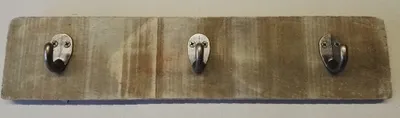 Produktbild von Garderobenleiste Wandgarderobe,Hakenleiste Holz 3 Eisenhaken Landhausstil