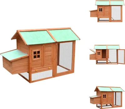 Immagine prodotto di vidaXL Gabbia per galline 170x81x110 cm in legno di pino e abete - Habitat e recinti per piccoli animali