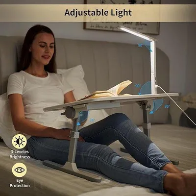 Produktbild von Famanu Laptop-Tisch für das Bett - faltbare Frühstückstisch mit klappbaren Beinen