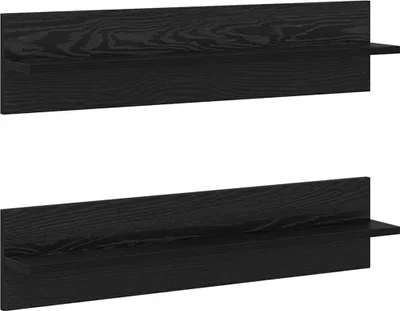 Produktbild von Wandregal 2 pcs Schwarz Eichen-Optik 80 x 11,5 x 18 cm