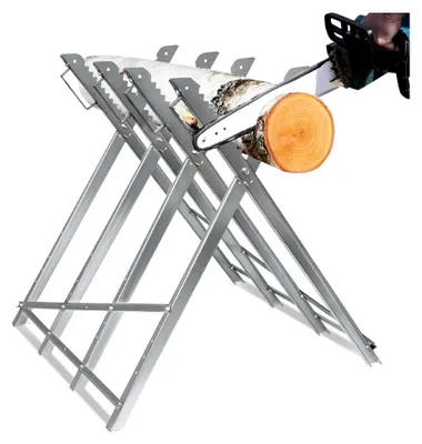 Produktbild von Zusammenklappbarer Sägebock aus verzinktem Metall, 82x80,5x79cm, Tragfähigkeit bis 150kg