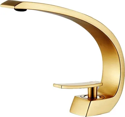 Produktbild von Waschbeckenarmatur, elegantes Bogen-Design, Einhebelbedienung, Golden