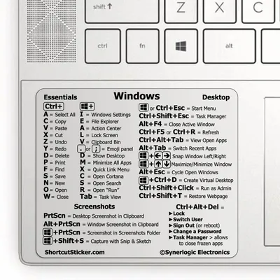 Productafbeelding van Windows PC Toetsenbord Snelkoppeling Sticker - Vinyl, Geen Residu Zelfklevend