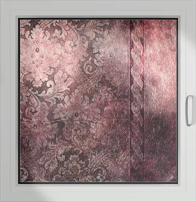 Produktbild von Wallario Lichtschutzbild, Dekorativer Sichtschutz Sonnenschutz 96 x 93 cm mit Motiv: Schnörkelmuster in rot - Verdunklung ohne Bohren