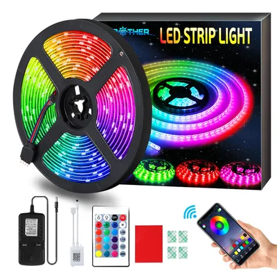 Produktbild von AMBOTHER LED Streifenlicht – Flexibles RGB-Lichtband mit Fernbedienung, Farbwechsel, Timer & IP65 Wasserschutz | Energieeffiziente Ambientebeleuchtung