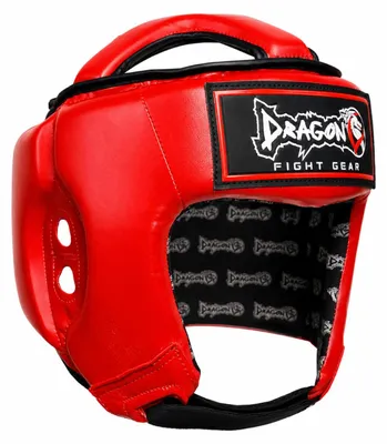 Image de Dragondo 11785-P : Casque de protection pour kickboxing et muay thai – Casque de boxe fermé avec protection des joues et du crâne, CE, noir/rouge/bleu (rouge, taille S)