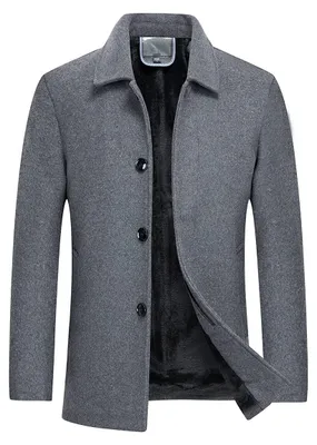 Immagine prodotto di Solidchoice - Giacca invernale in lana da uomo, stile trench casual
