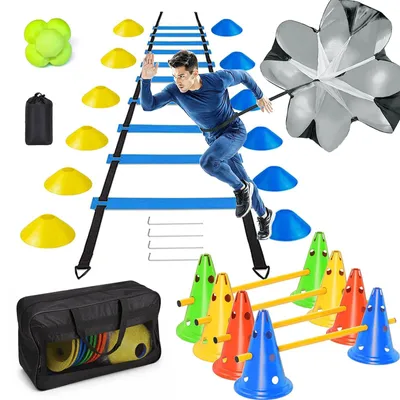 Immagine prodotto di Set di accessori per l'allenamento nel calcio, con scala di coordinazione e ostacoli