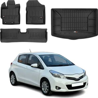 Produktbild von OMAC Fußmatten & Kofferraumwanne Set für Toyota Yaris 2010-2025 Gummi Schwarz 4x