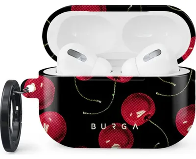 Produktbild von Schutzhülle für AirPods Pro 2, Burga Cherrybomb, Schwarz mit Kirschmuster