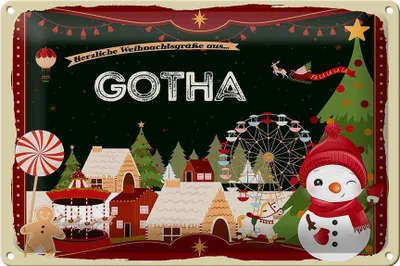 Produktbild von Blechschild Weihnachten Grüße aus GOTHA 30x20cm