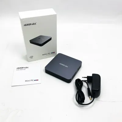 Immagine prodotto di Mini-PC, Aerofara Aero 2 Windows 10 Mini-Computer 8 GB LPDDR4 / 256 GB SSD, Celeron J4125 Quad-CPU (4C/4T, 4 MB Cache, fino a 2,7 GHz), doppio display HDMI+VGA, doppio WiFi, 3*USB 3.0