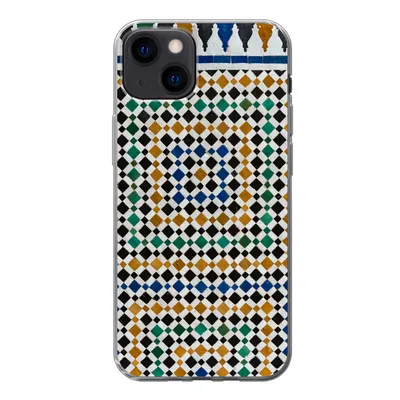 Produktbild von MuchoWow® Handyhülle Schutzhülle Hülle für iPhone 13 Ein marokkanisches Mosaik, das wie eine Art Labyrinth aussieht Silikon Softcase Handy Hülle - Karteninhaber