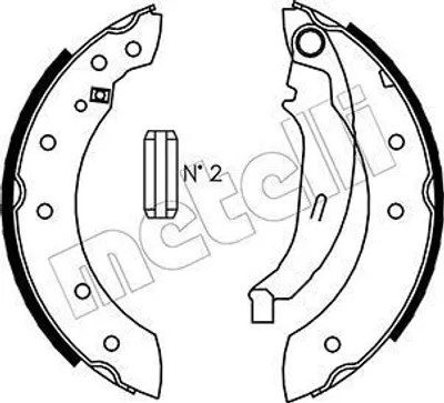 Produktbild von METELLI Bremsbackensatz Trommelbremse Hinten für RENAULT Clio III Schrägheck (BR0/1, CR0/1) 203,0mm 53-0350