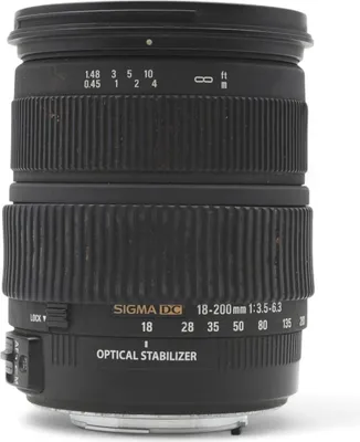 Produktbild von Sigma 18-200mm f/3.5-6.3 DC OS, SLR, 18 - 200 mm, 3.5, Schwarz, 7,9 cm, 7,2 cm