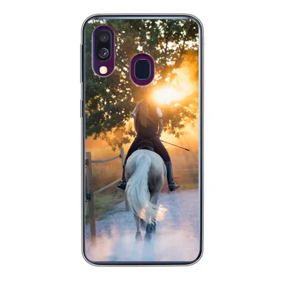 Produktbild von MuchoWow® Handyhülle Schutzhülle Hülle für Samsung Galaxy A40 Pferd - Sonne - Sand Silikon Softcase Handy Hülle - Handy-Tasche