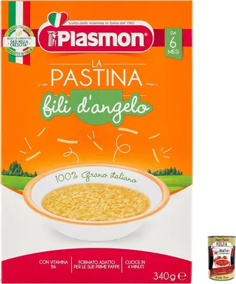 Produktbild von 3x Plasmon Fili d'Angelo Pastina Infanzia Svezzamento Dai 6 Mesi 340 Grammi + Italian Gourmet polpa 400g