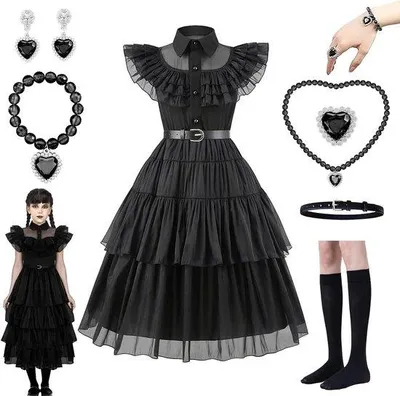 Obrázek produktu pro Černý Halloween kostýmy pro dívky - Cosplay šaty pro párty & akce