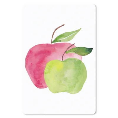 Produktbild von MuchoWow® Mauspad Mousepad Äpfel - Aquarell - Weiß 18x27 cm - Mousepads - Maus Mat - Pad - Mausunterlage